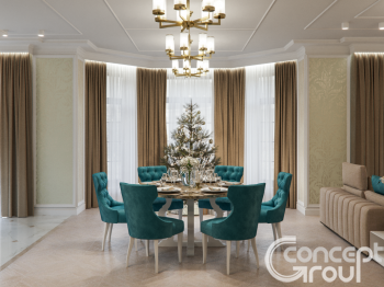 Современная классика в коттедже 320 кв м